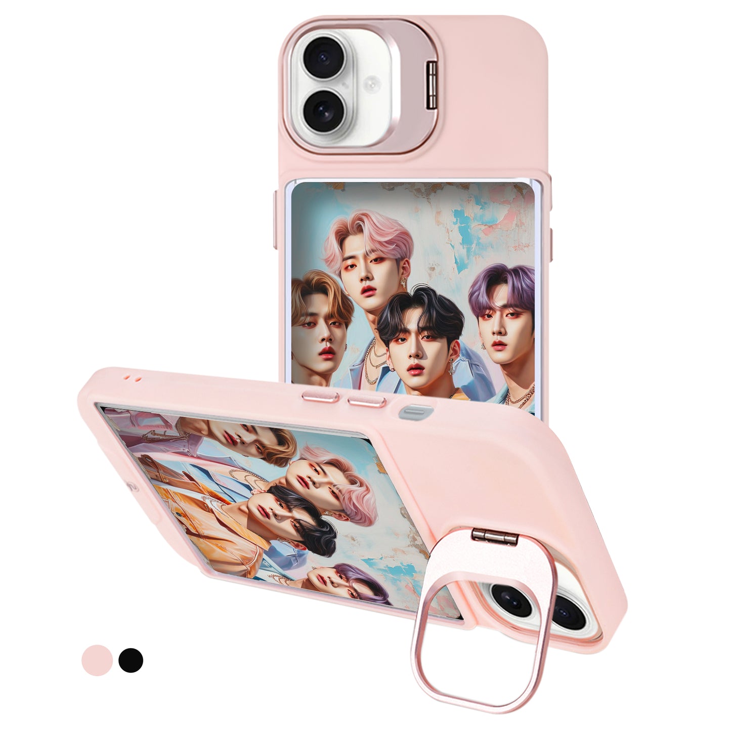 Pink iPhone 14 Pro Max case featuring a stylish and secure card slot design.